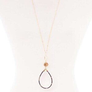 Teardrop Pendant Long Necklace